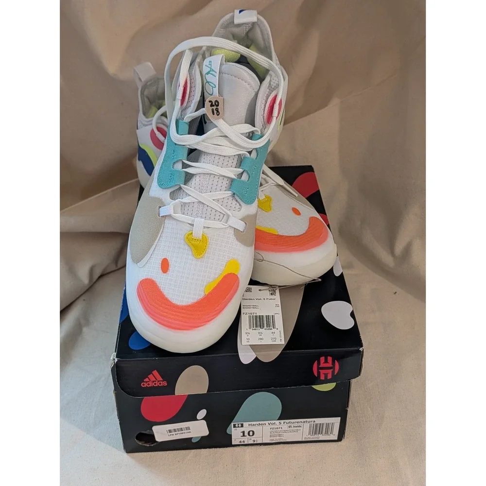 Adidas Harden Vol. 5 Futurenatural Basketball Shoes Crystal White FZ1071 Mens 10